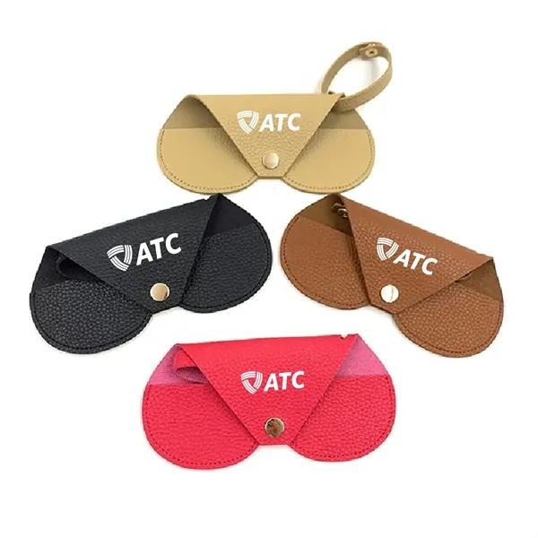 Portable PU Leather Folding Travel Sunglasses Case