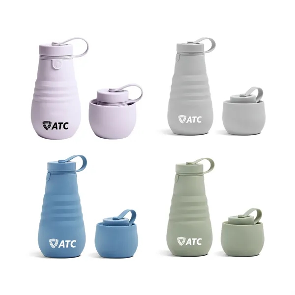 17 OZ Foldable Silicone Sports Water Bottle