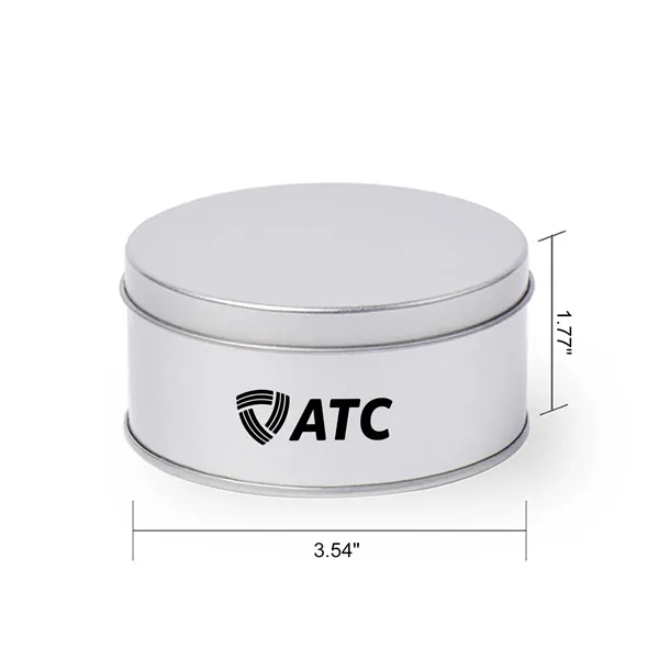 Silver Round Tin Box (3.54*1.77  Inches)