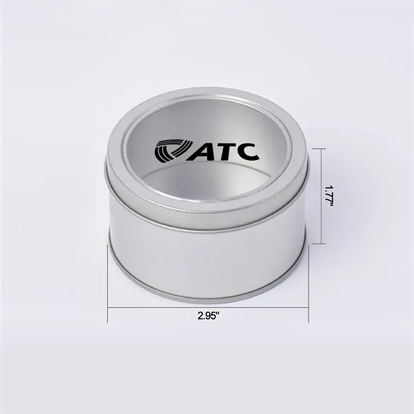 Silver Round Tin Box with Window Lid (2.95*1.77 Inches)
