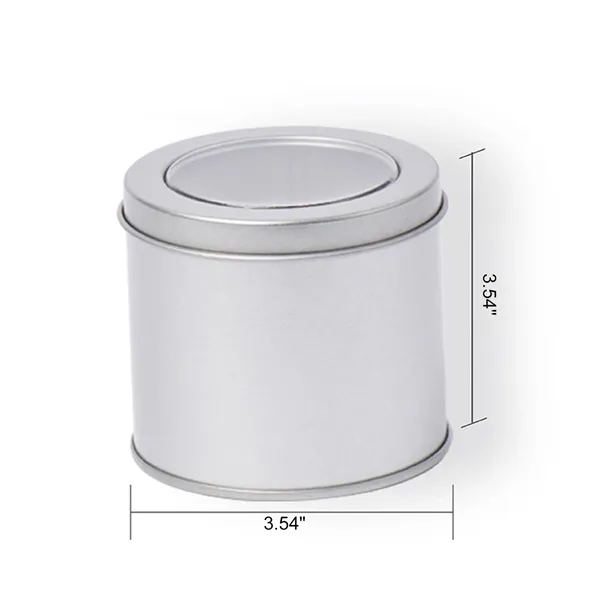 Round Tin Box with Window Lid (3.54*3.54 Inches)