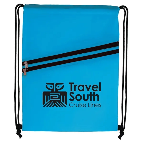 Good Value™ Neon Multi-Zippered Drawstring Backpack - Good Value™ Neon Multi-Zippered Drawstring Backpack - Image 1 of 8