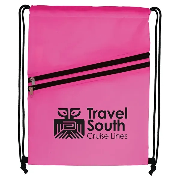 Good Value™ Neon Multi-Zippered Drawstring Backpack - Good Value™ Neon Multi-Zippered Drawstring Backpack - Image 5 of 8