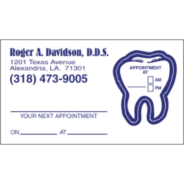 Tooth Kiss-Cut Appointment Card