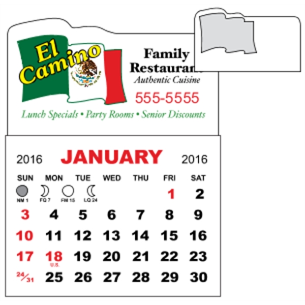3" x 3.875" - Magnet Mini Calendar Pad (Flag)