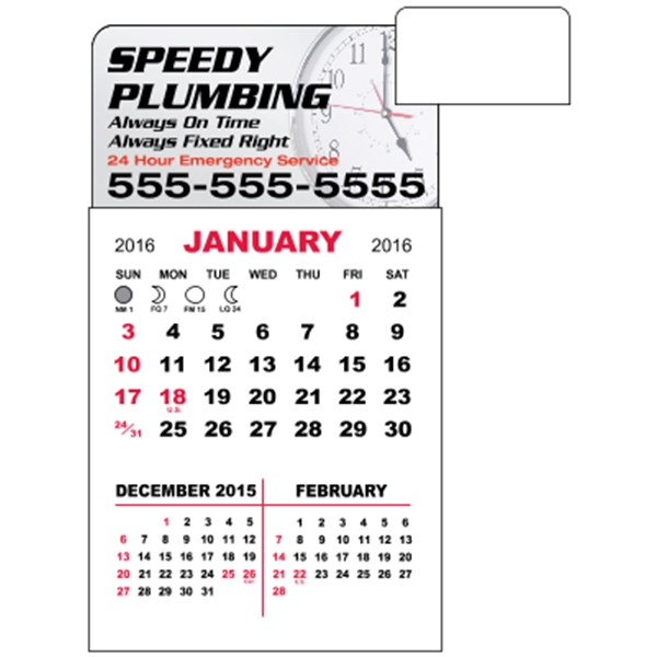 3" x 5.5" - Adhesive Mini Calendar Pad (Rectangle)