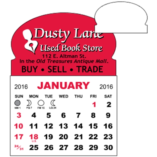 3" x 3.875" - Adhesive Mini Calendar Pad (Oval)