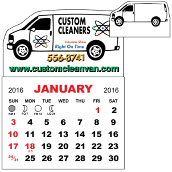 3" x 3.875" - Adhesive CMini Calendar Pad (Van)