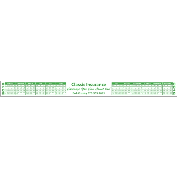 Custom 12.5" x 1.125" Calendar Strips, Spot Color