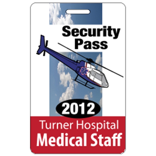2.125" x 3.375" Deluxe Badge w/ Slot .030" White - 2.125" x 3.375" Deluxe Badge w/ Slot .030" White - Image 5 of 14