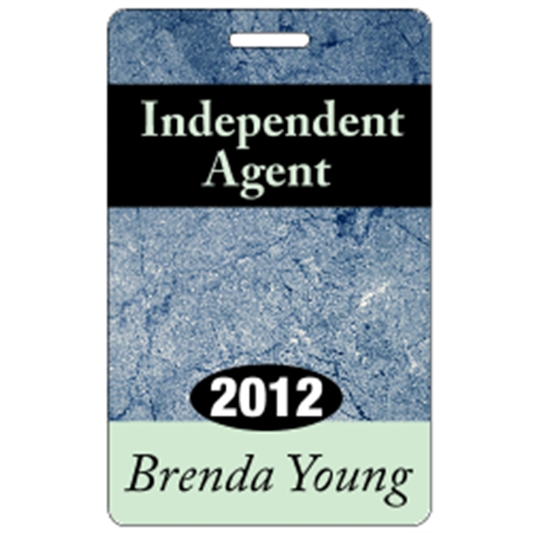 2.125" x 3.375" Deluxe Badge w/ Slot .030" White - 2.125" x 3.375" Deluxe Badge w/ Slot .030" White - Image 6 of 14