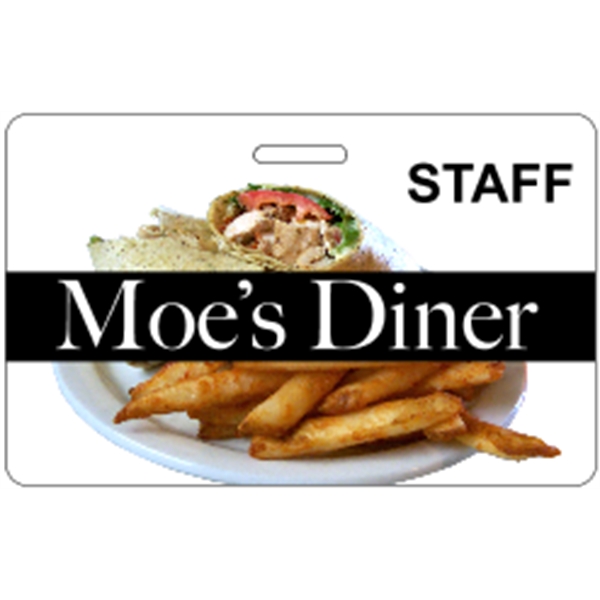 3.375" x 2.125" Deluxe Badge w/ Slot .020" White - 3.375" x 2.125" Deluxe Badge w/ Slot .020" White - Image 12 of 14