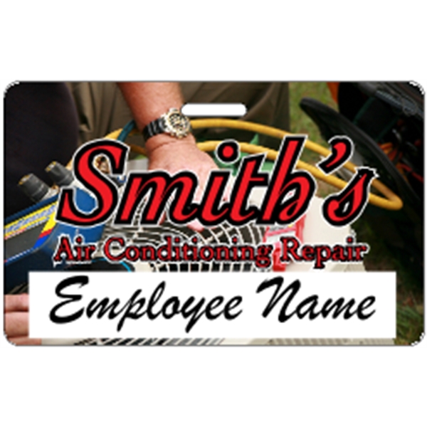 3.375" x 2.125" Deluxe Badge w/ Slot .020" White - 3.375" x 2.125" Deluxe Badge w/ Slot .020" White - Image 14 of 14