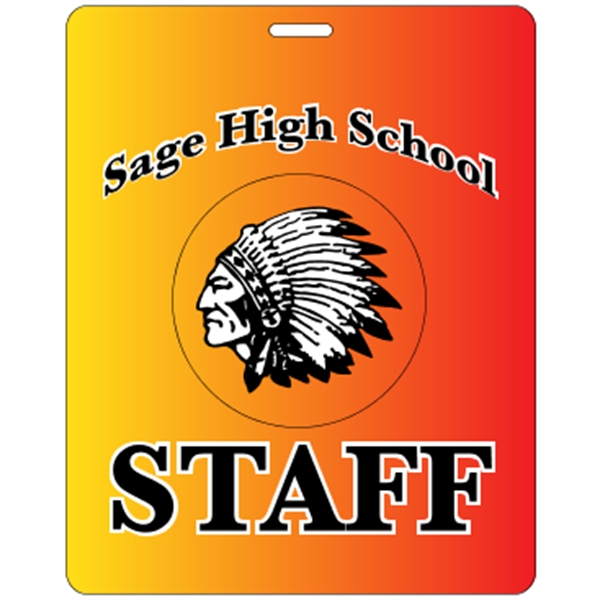 4" x 5" Deluxe Badge w/ Slot .020" White