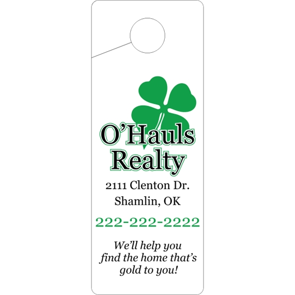 White Tag Stock Door Knob Hangers