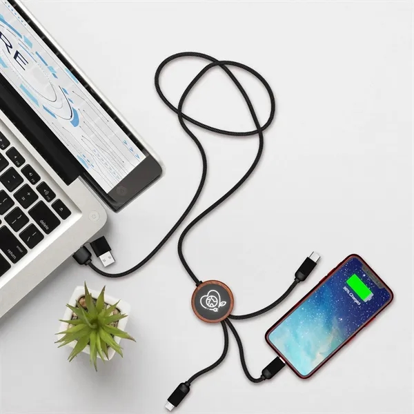Bamboo 5-in-1 Charging Cable with Light-Up Logo - Bamboo 5-in-1 Charging Cable with Light-Up Logo - Image 1 of 6