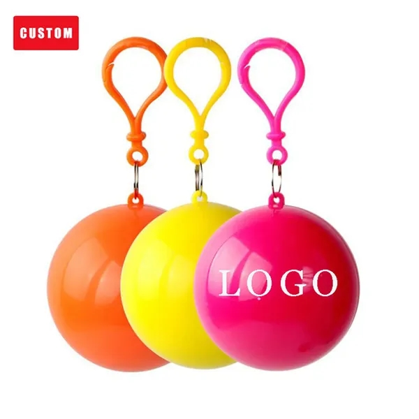 Disposable Portable Raincoat With A Ball-Shaped Case - Disposable Portable Raincoat With A Ball-Shaped Case - Image 0 of 4