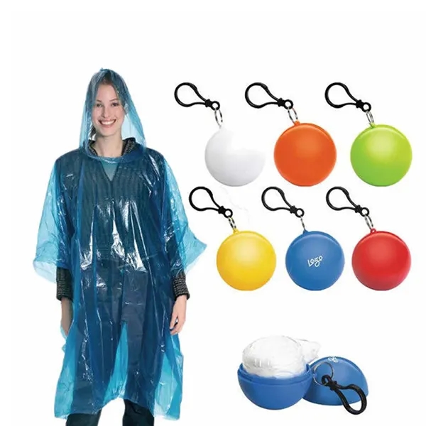 Disposable Portable Raincoat With A Ball-Shaped Case - Disposable Portable Raincoat With A Ball-Shaped Case - Image 1 of 4