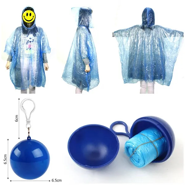 Disposable Portable Raincoat With A Ball-Shaped Case - Disposable Portable Raincoat With A Ball-Shaped Case - Image 2 of 4