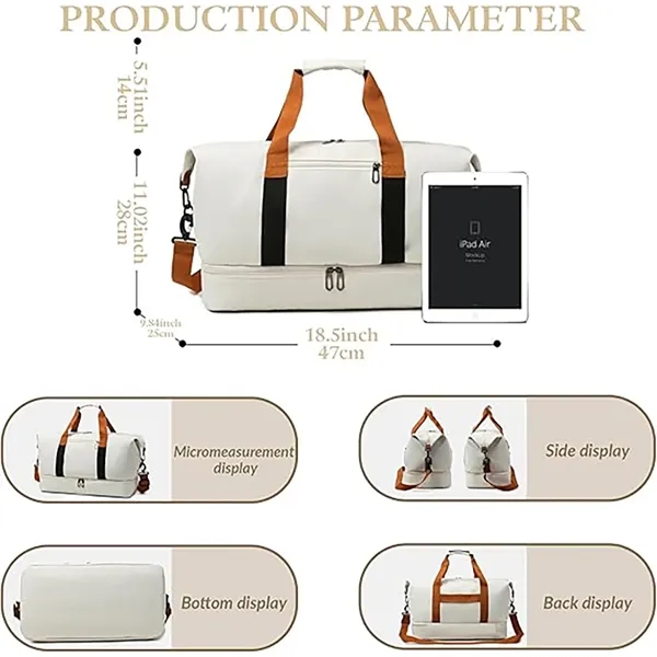 Travel Duffel Bag with Wet Pocket - Travel Duffel Bag with Wet Pocket - Image 2 of 5