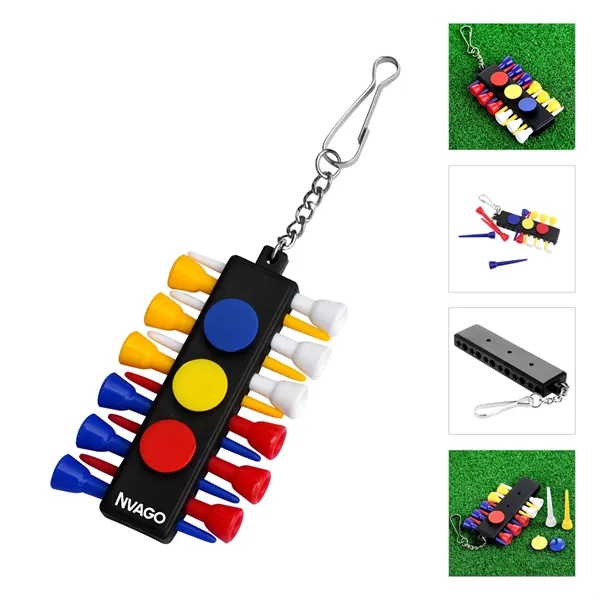 Plastic Golf Ball Tee Pack W/ Hook - Plastic Golf Ball Tee Pack W/ Hook - Image 0 of 4