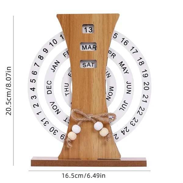 Desk Calendars Rotatable Wooden Perpetual - Desk Calendars Rotatable Wooden Perpetual - Image 1 of 3