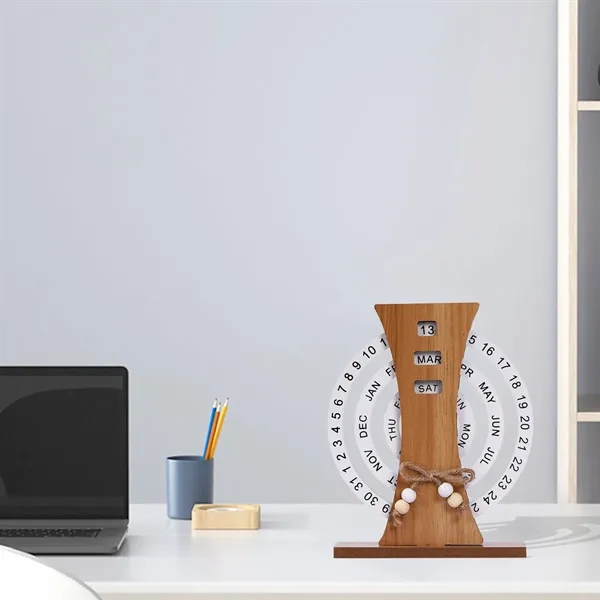 Desk Calendars Rotatable Wooden Perpetual - Desk Calendars Rotatable Wooden Perpetual - Image 3 of 3