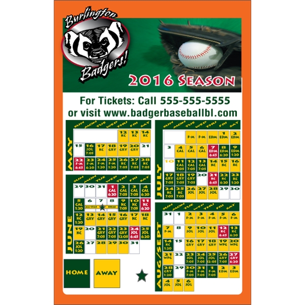 5.5 x 8.5 Square Corner - Schedule Magnet