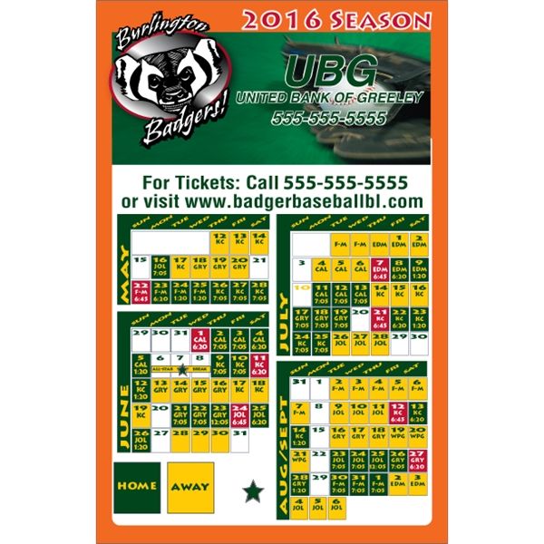 5.5 x 8.5 Square Corner - Schedule Magnet