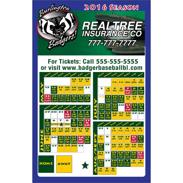 5.5 x 8.5 Square Corner - Schedule Magnet
