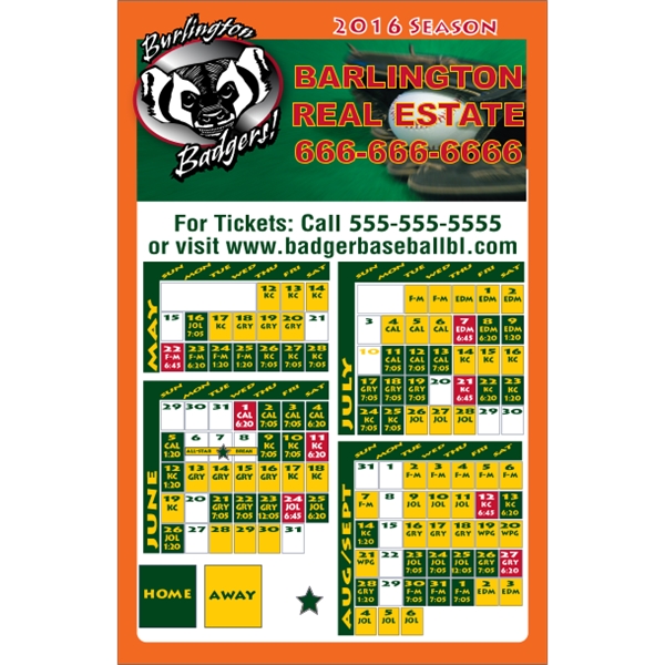 5.5 x 8.5 Square Corner - Schedule Magnet