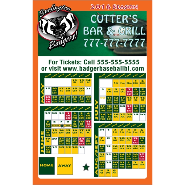 5.5 x 8.5 Square Corner - Schedule Magnet