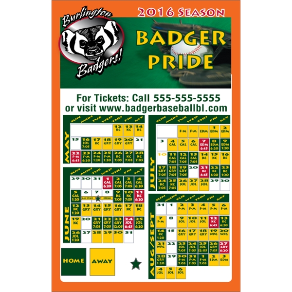 5.5 x 8.5 Square Corner - Schedule Magnet