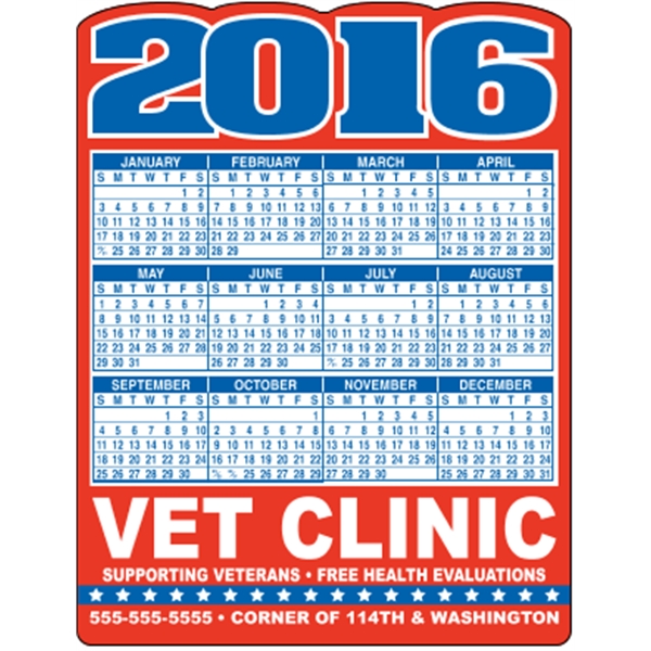 4.125 x 5.375 - Die-Cut Calendar Magnets
