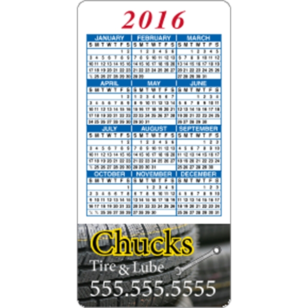 2 x 4 Round Cornered - Calendar Magnet