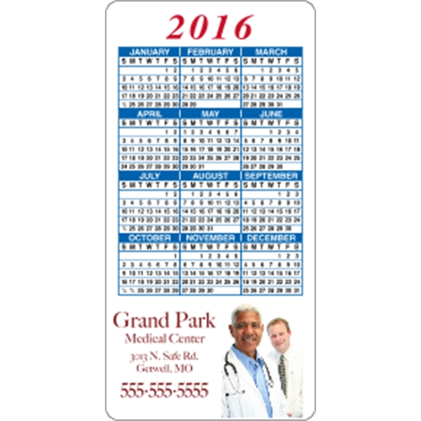 2 x 4 Round Cornered - Calendar Magnet