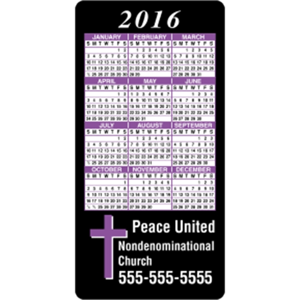 2 x 4 Round Cornered - Calendar Magnet