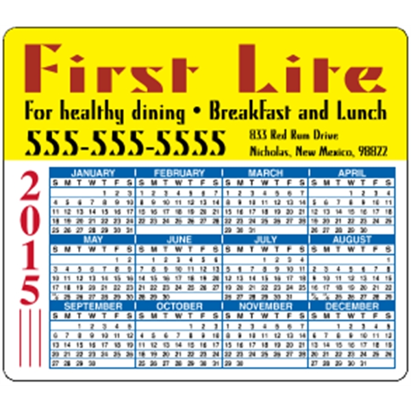 4 x 3.5 Round Cornered - Calendar Magnet