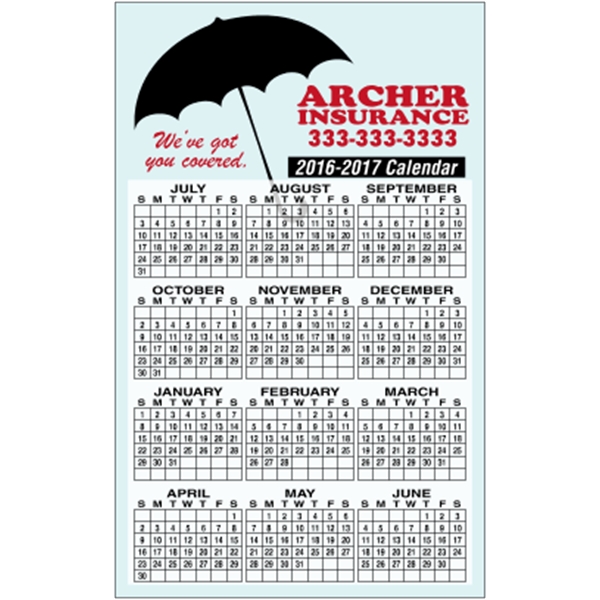 3.5 x 5.625 Square Cornered - School Calendar Magnet