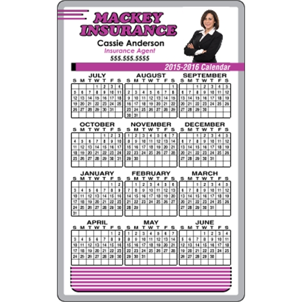 3.5 x 5.625 Round Cornered - School Calendar Magnet - 3.5 x 5.625 Round Cornered - School Calendar Magnet - Image 2 of 4