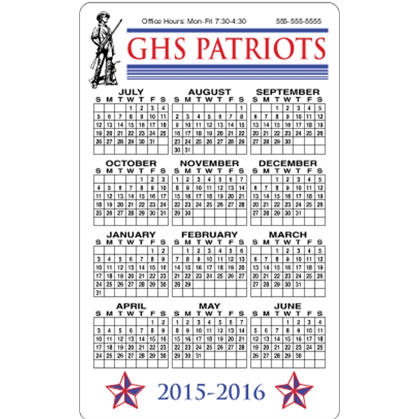 3.5 x 5.625 Round Cornered - School Calendar Magnet - 3.5 x 5.625 Round Cornered - School Calendar Magnet - Image 4 of 4