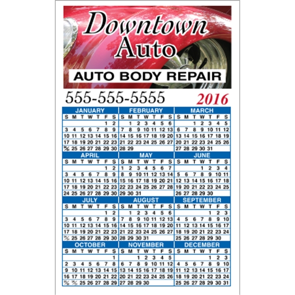 3.5" x 5.625" Top Image - Calendar Magnet