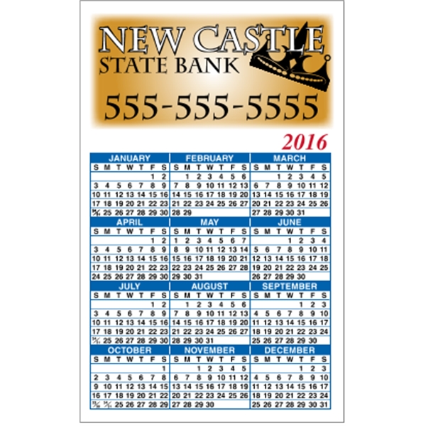 3.5" x 5.625" Top Image - Calendar Magnet