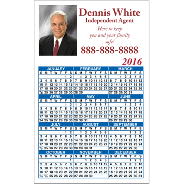 3.5" x 5.625" Top Image - Calendar Magnet
