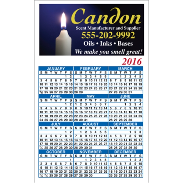 3.5" x 5.625" Top Image - Calendar Magnet