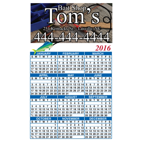 3.5" x 5.625" Top Image - Calendar Magnet