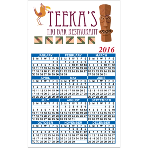 3.5" x 5.625" Top Image - Calendar Magnet