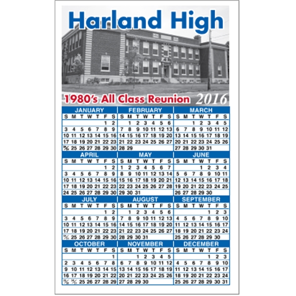 3.5" x 5.625" Top Image - Calendar Magnet
