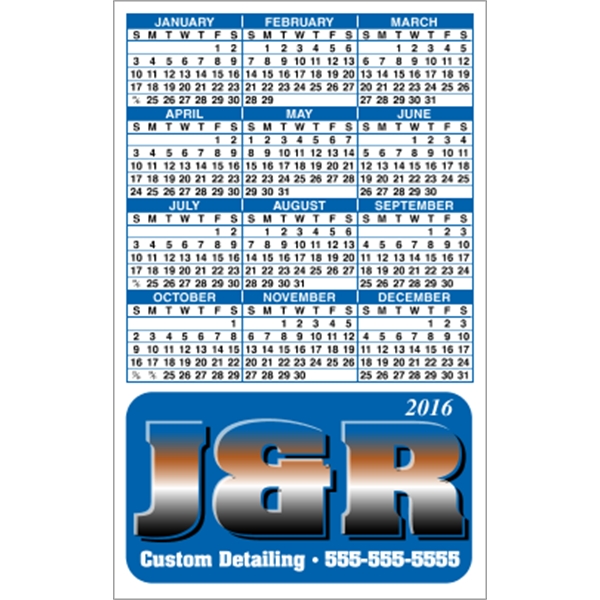 3.5" x 5.625" Bottom Image - Calendar Magnet