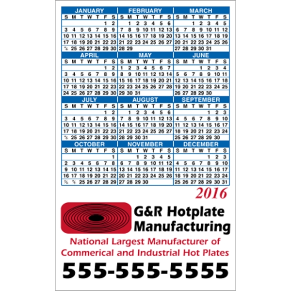 3.5" x 5.625" Bottom Image - Calendar Magnet